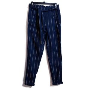 Harmony + Havoc paperbag high waist pants sz S blue white stripes